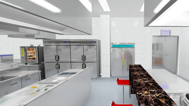 西餐实训水纹720整体厨房VR