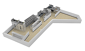 川东号子商用厨房3D渲染图