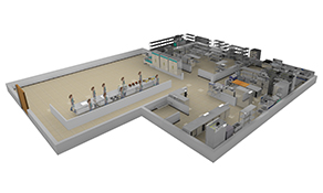 山西机电厂厨房3D效果图